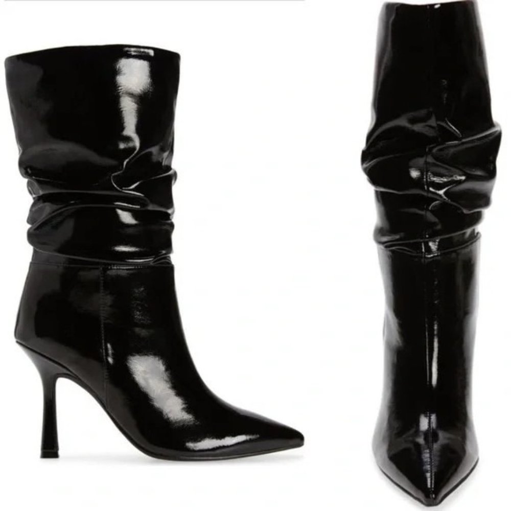 Jeffrey Black Patent Leather Guillo Pointed Toe Boot in Black